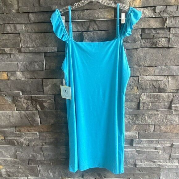 Cece Knit Sheath Dress Blue Size XL Adjustable‎ Straps NWT - Picture 2 of 7